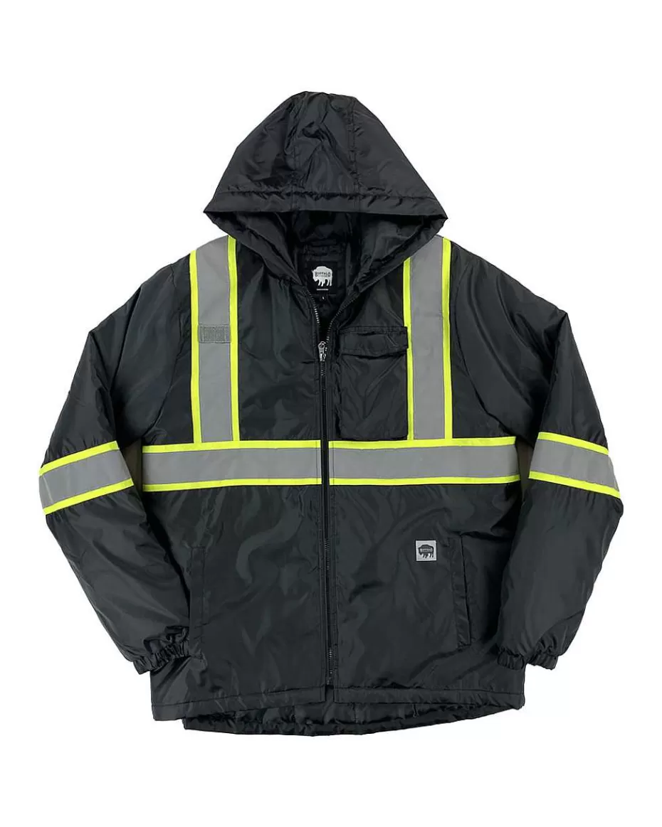 New ® Workwear Black Reflective Safety Midweight Field Jacket Men Men's Jackets