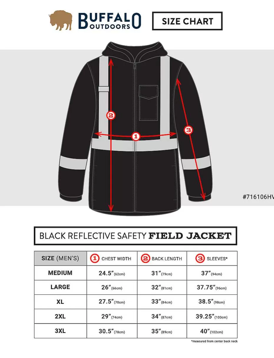 New ® Workwear Black Reflective Safety Midweight Field Jacket Men Men's Jackets