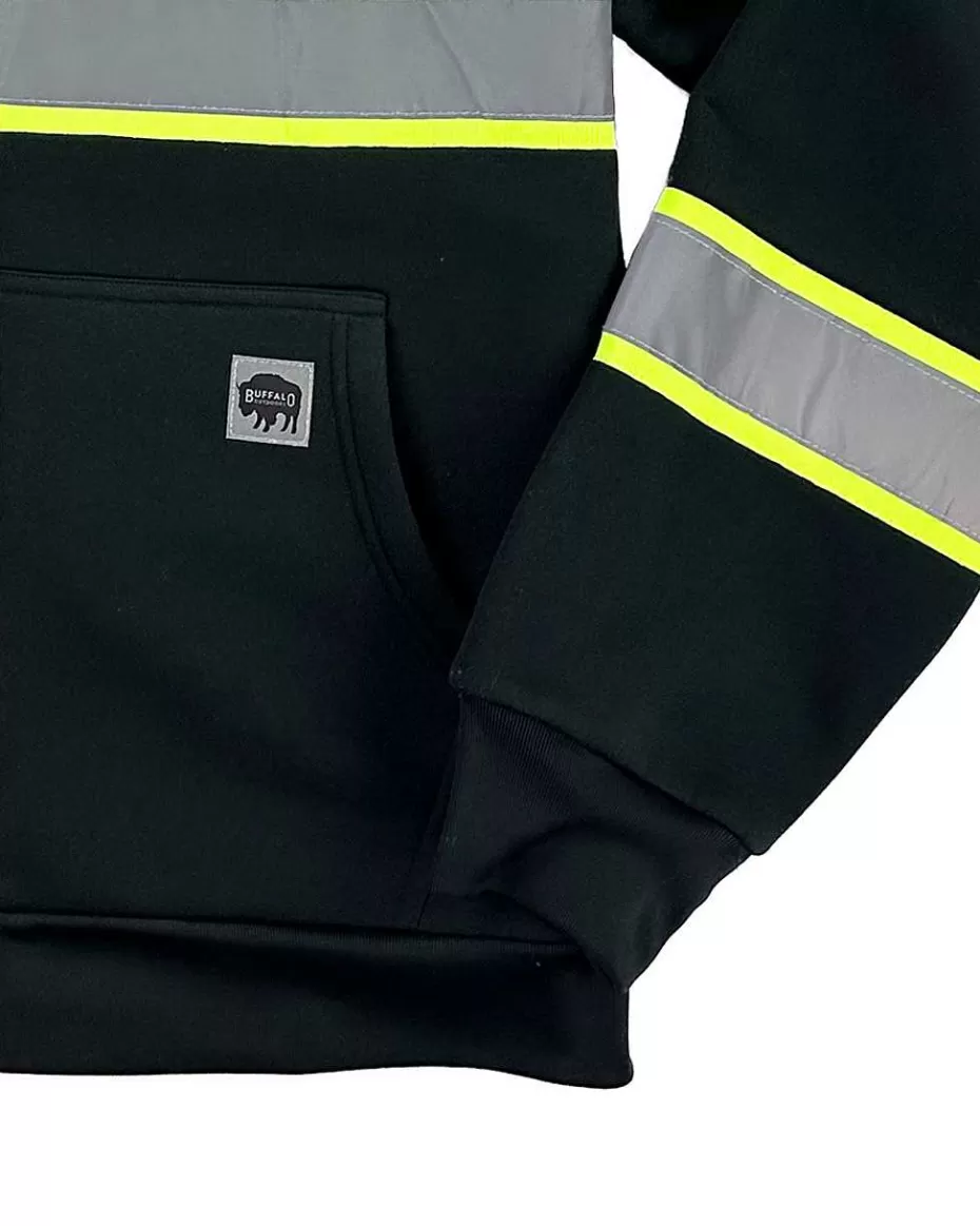 Discount ® Workwear Black Safety Reflective Hooded Sweatshirt Men Hoodies & Sweatshirts For Men