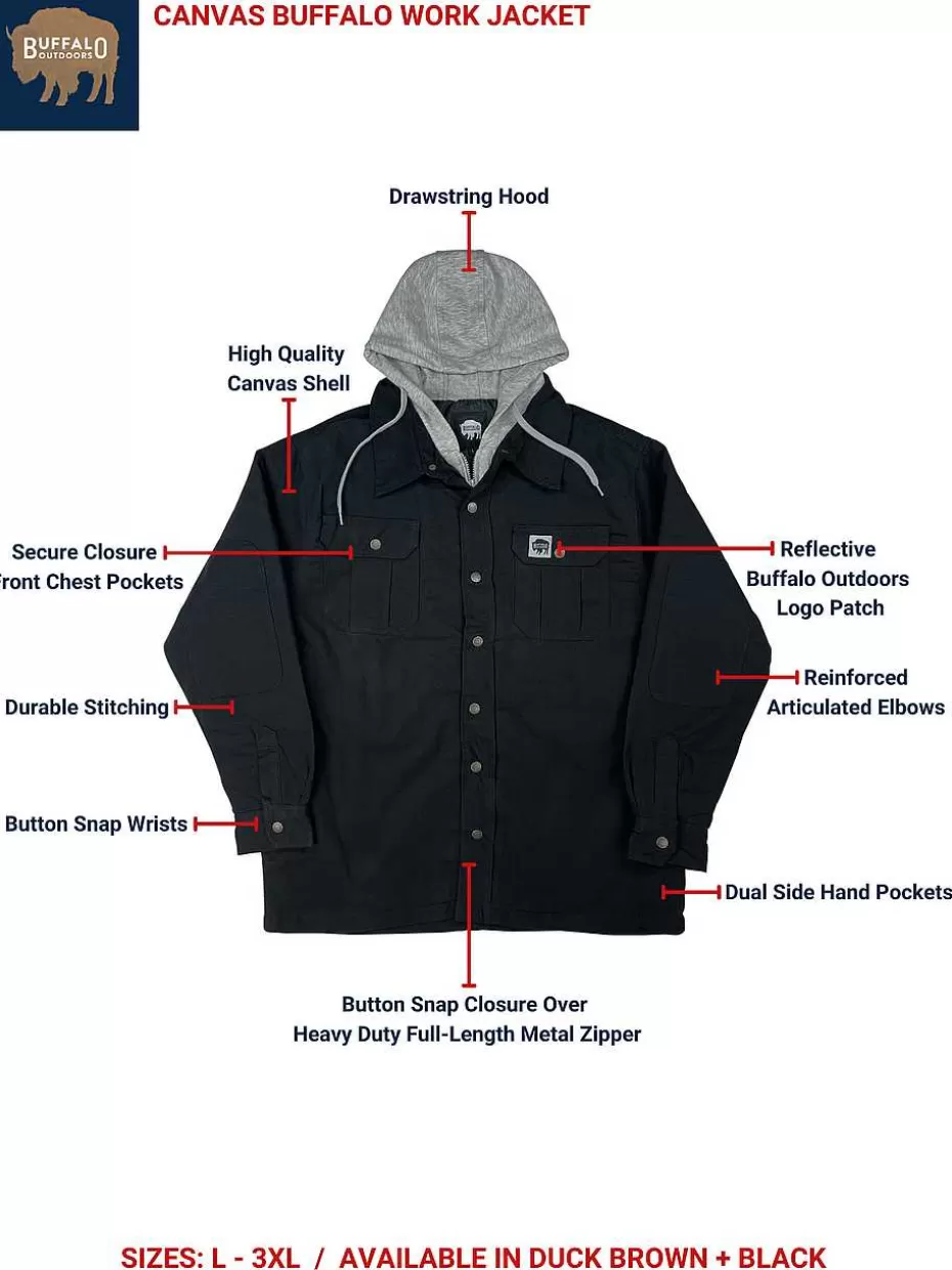 Sale ® Workwear Canvas Buffalo Work Jacket-Black Men Men's Jackets