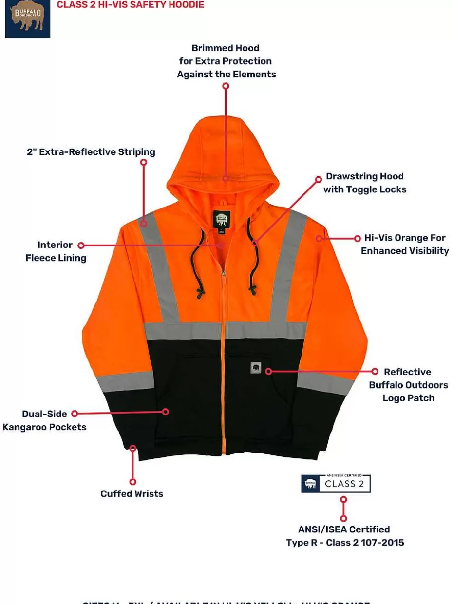 Cheap ® Workwear Class 2 Hi Vis Reflective Safety Hoodie-Orange Men Hoodies & Sweatshirts For Men