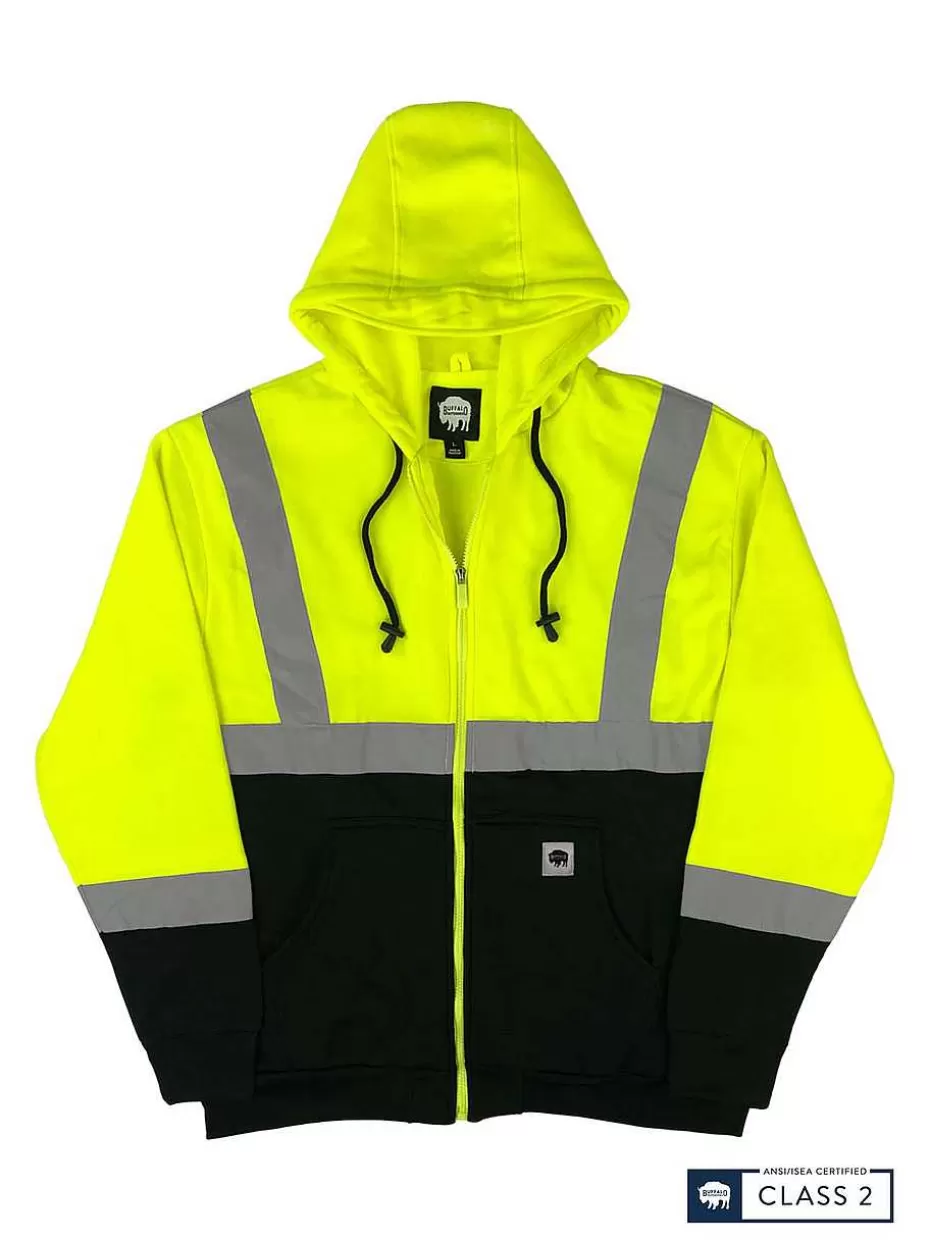 Store ® Workwear Class 2 Hi Vis Reflective Safety Hoodie-Yellow Men Hoodies & Sweatshirts For Men