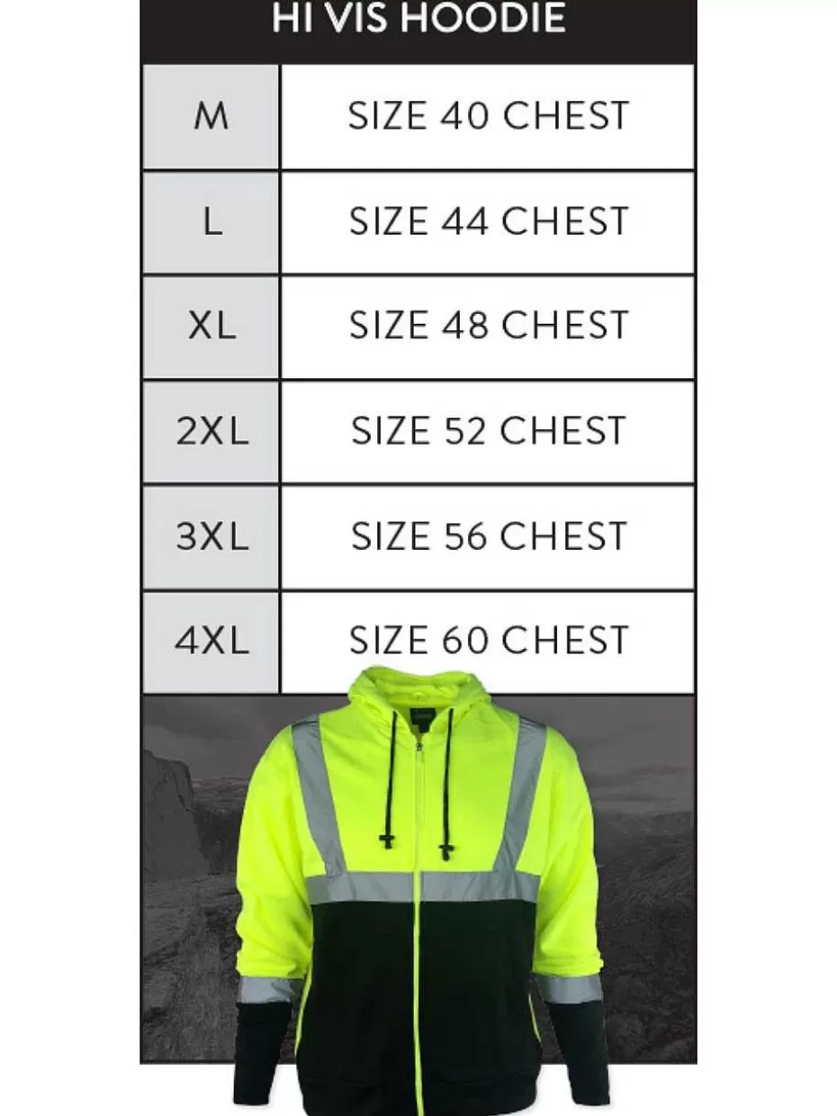 Store ® Workwear Class 2 Hi Vis Reflective Safety Hoodie-Yellow Men Hoodies & Sweatshirts For Men