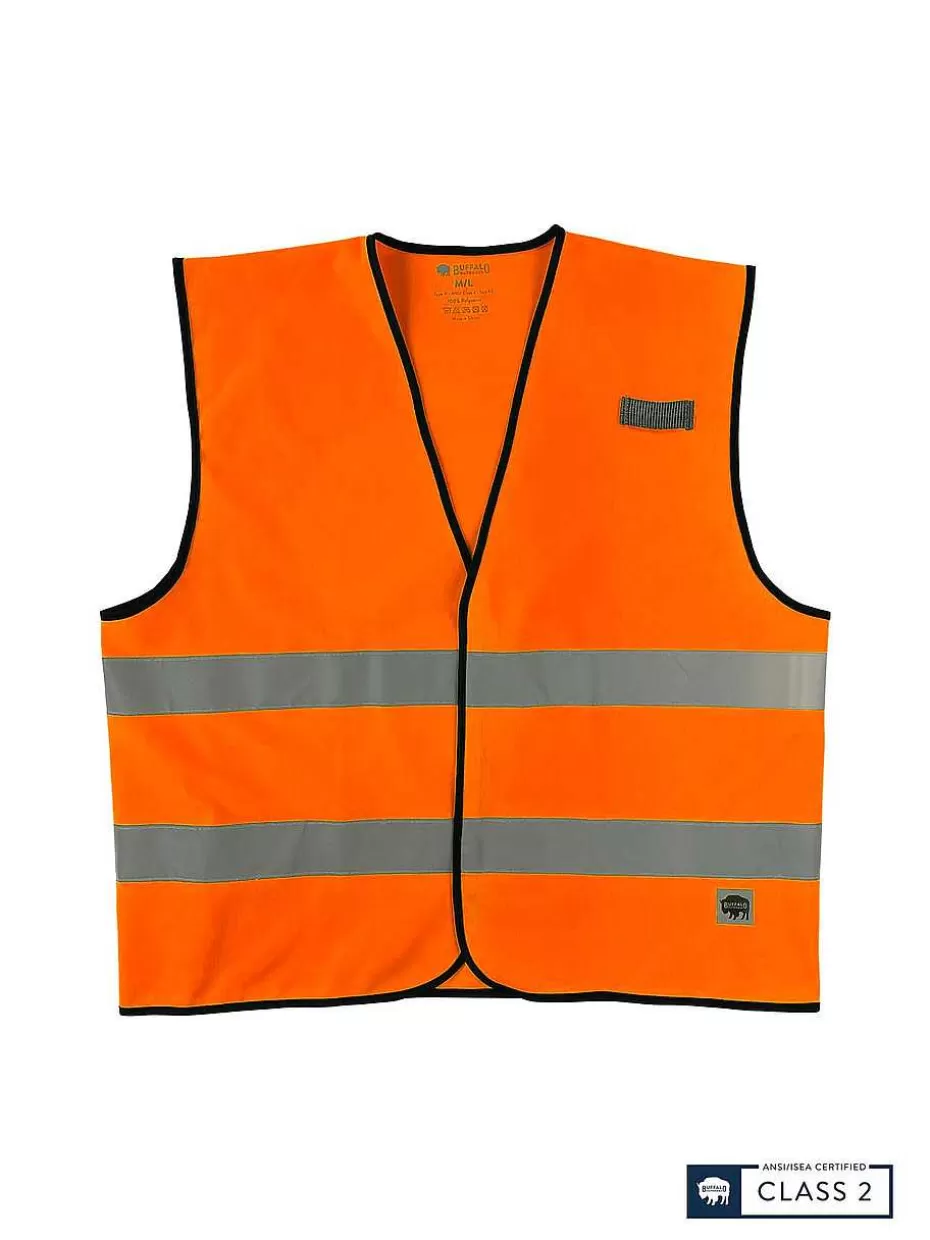 Cheap ® Workwear Class 2 Hi Vis Reflective Safety Work Vest-Orange Men Vests