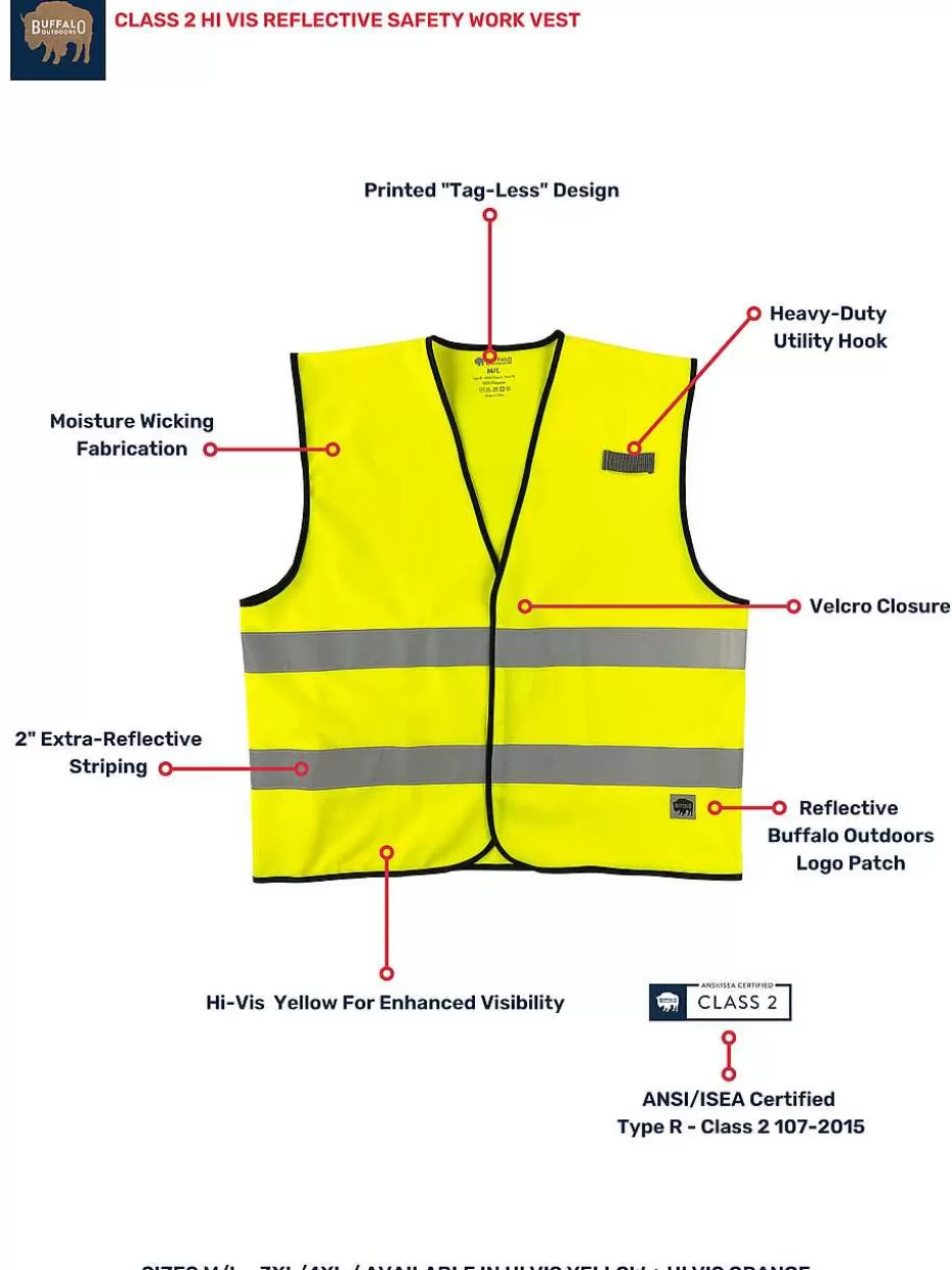 Fashion ® Workwear Class 2 Hi Vis Reflective Safety Work Vest-Yellow Men Vests