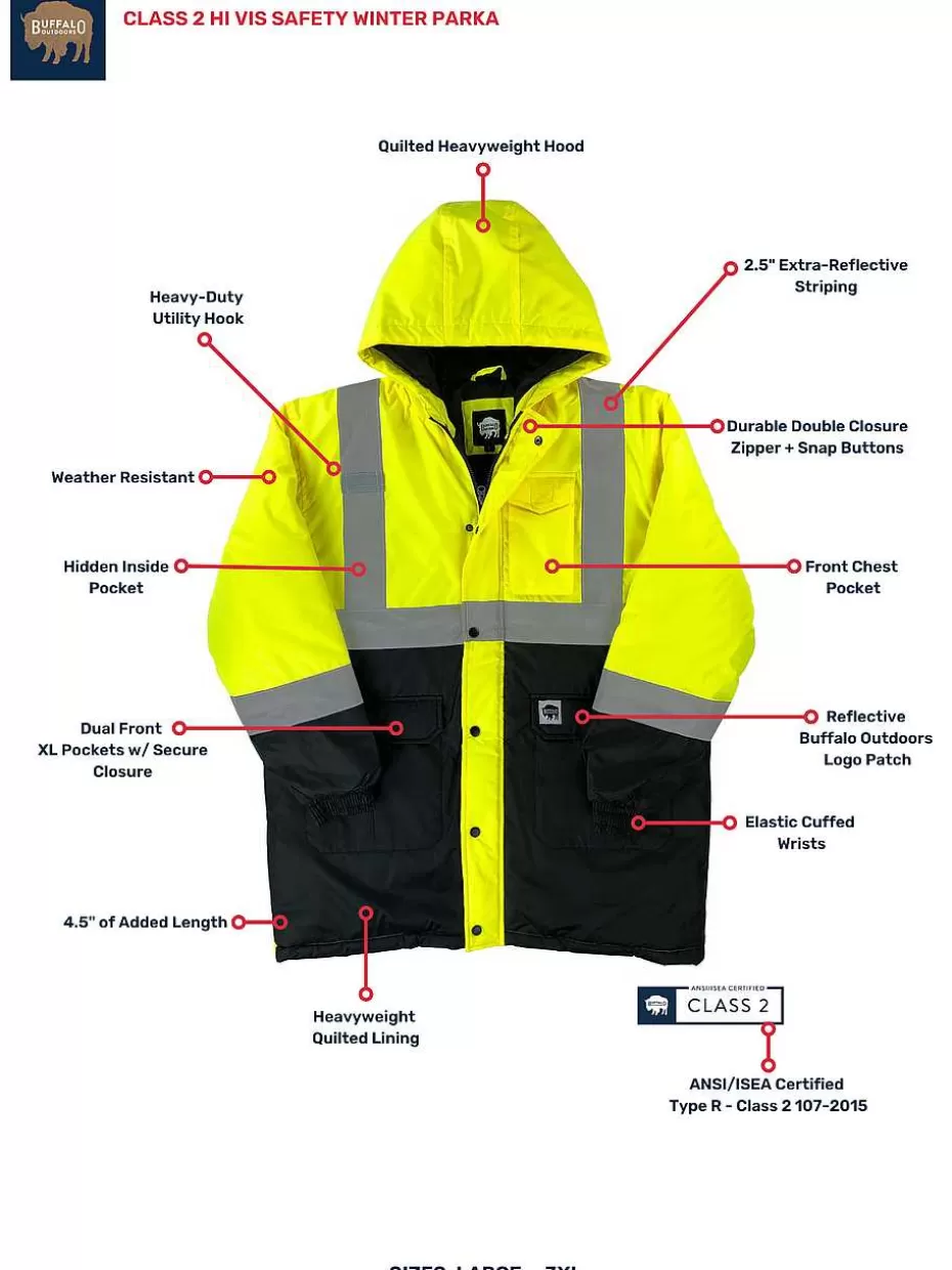 Shop ® Workwear Class 2 Hi Vis Safety Winter Parka Men Men's Jackets
