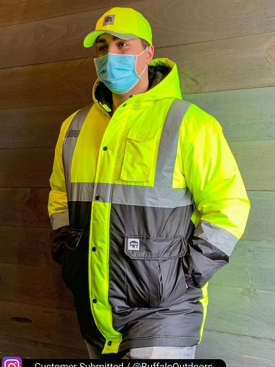 Shop ® Workwear Class 2 Hi Vis Safety Winter Parka Men Men's Jackets