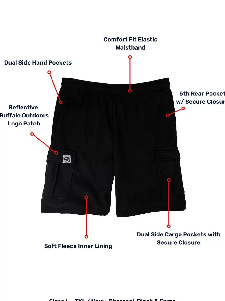 Discount ® Workwear Fleece Lined All-Season Shorts-Black Men Men's Shorts