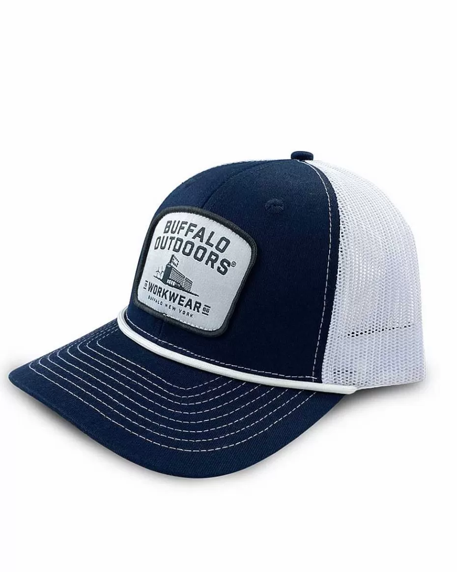 Store ® Workwear Grain Elevator Patch Trucker Hat-Navy/White Accessories Trucker Hats