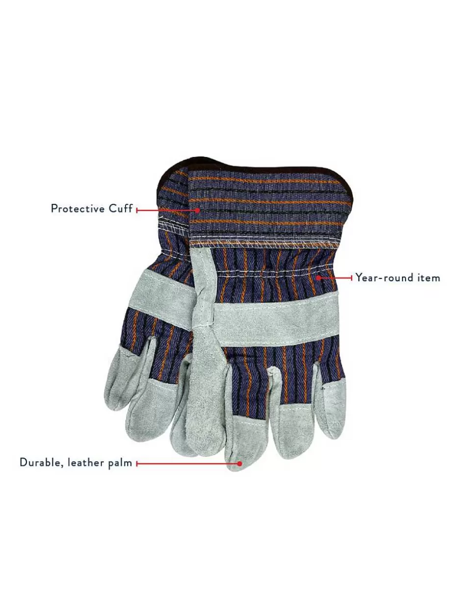 Clearance ® Workwear Heavy Duty All-Season Leather Palm Work Glove 3-Pack Accessories Gloves