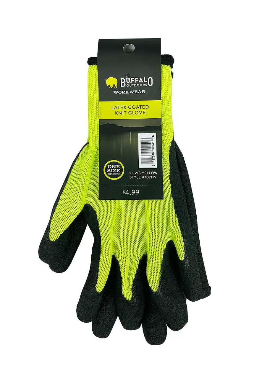 Fashion ® Workwear Hi Vis Latex Coated Knit Gloves Accessories Gloves