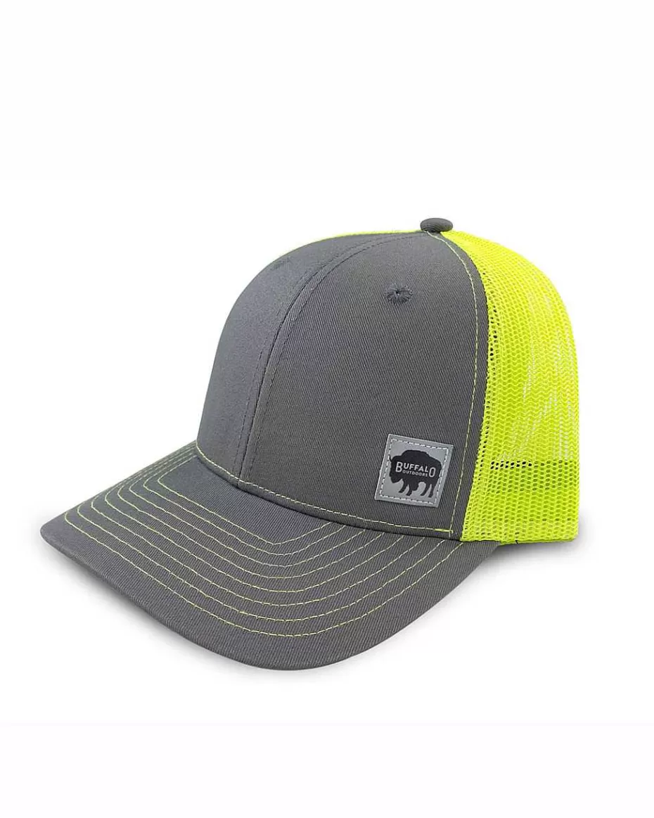 Clearance ® Workwear Hi Vis Reflective Patch Trucker Hat- Yellow Accessories Trucker Hats