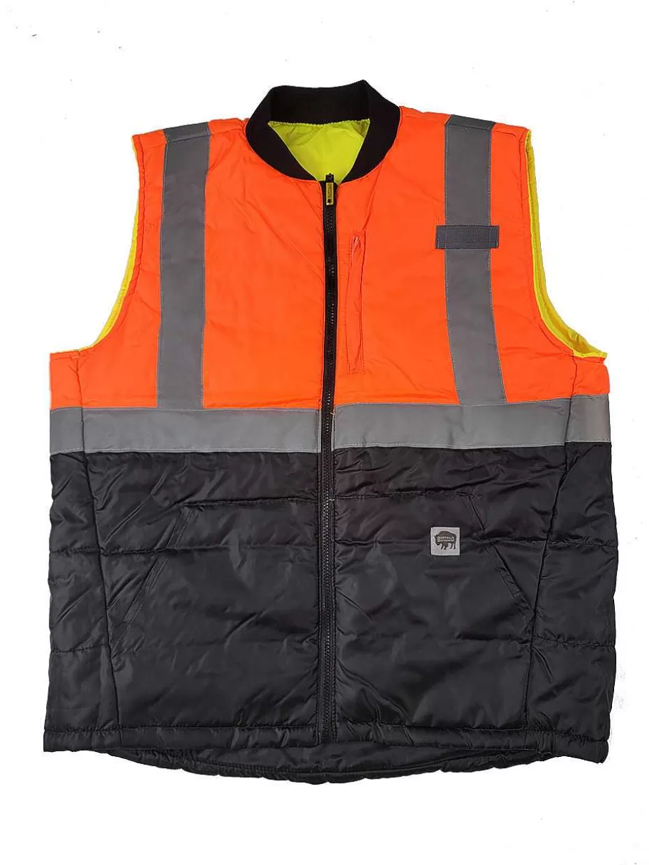 Fashion ® Workwear Hi-Vis 2-In-1 Reversible Safety Vest Men Vests