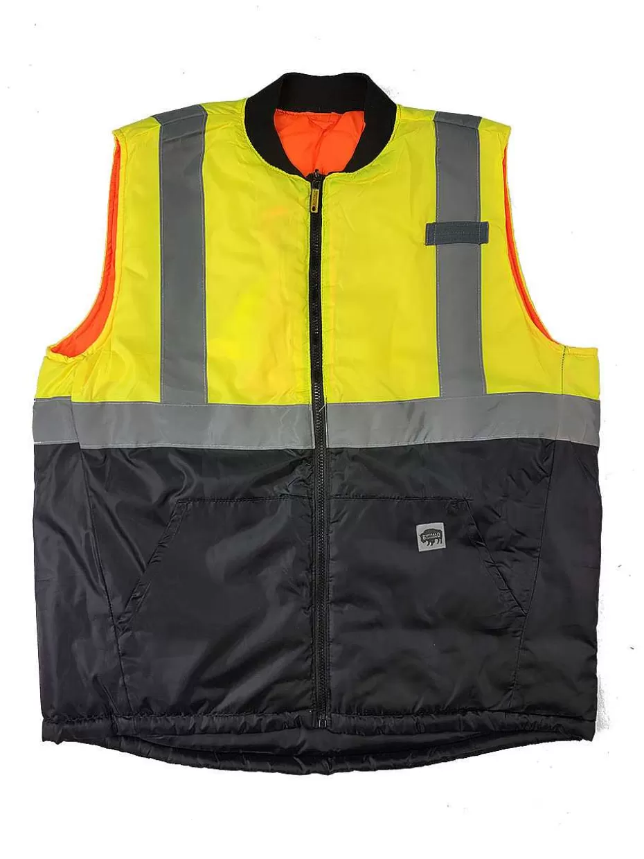 Fashion ® Workwear Hi-Vis 2-In-1 Reversible Safety Vest Men Vests
