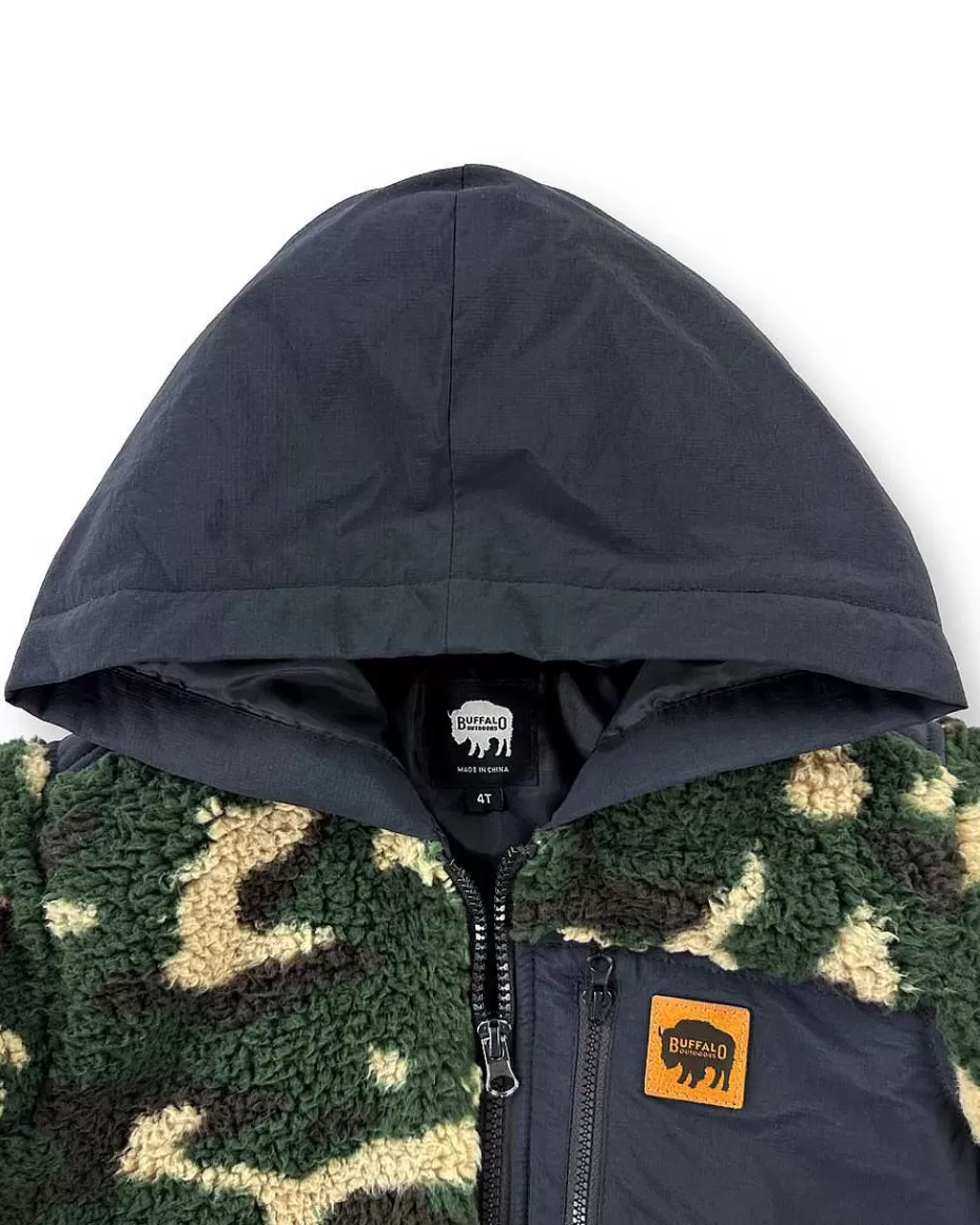 Shop ® Workwear Kid's Full-Zip Pocket Sherpa-Green Camo Kids Hoodies