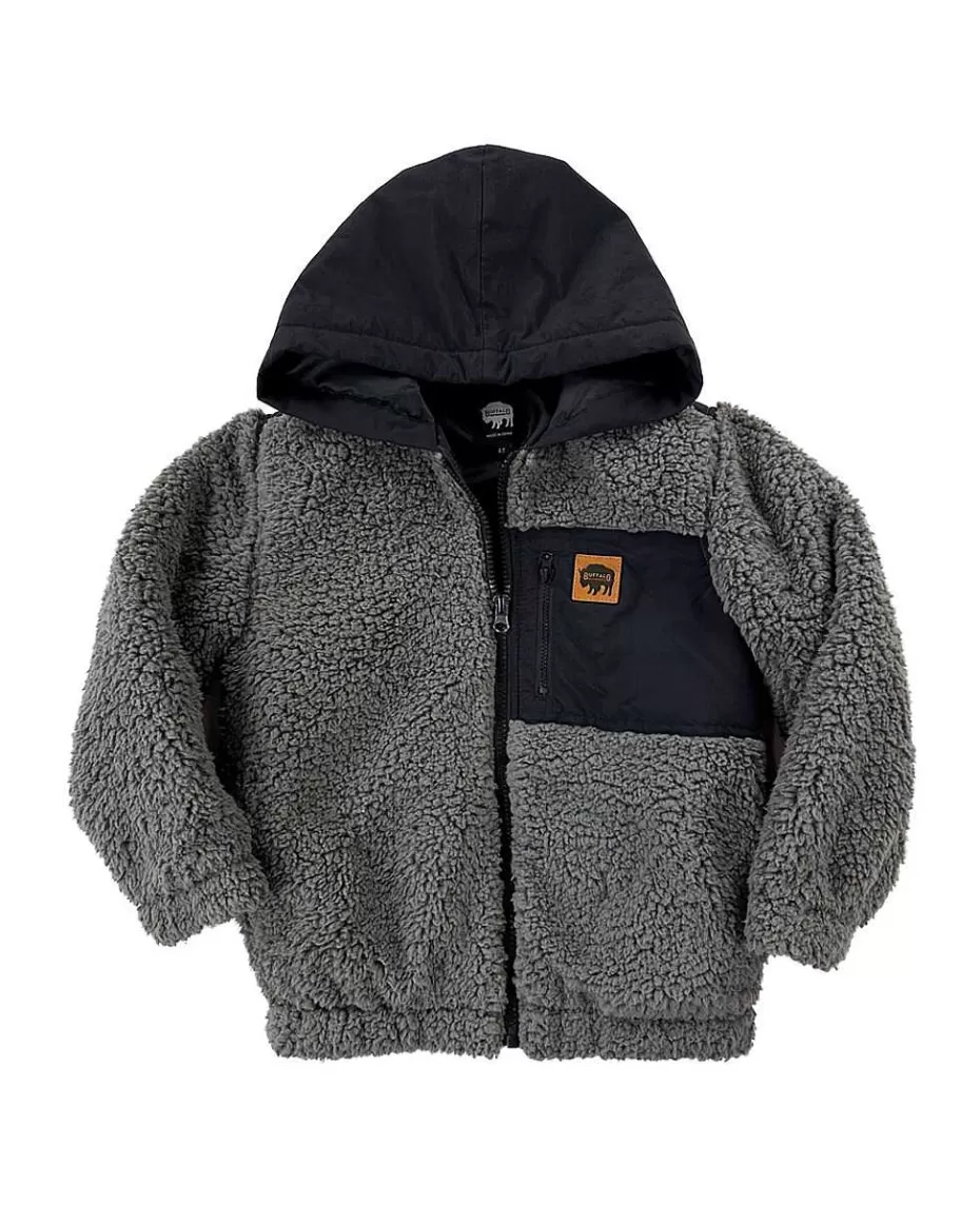 Discount ® Workwear Kid's Full-Zip Pocket Sherpa-Heather Grey Kids Hoodies