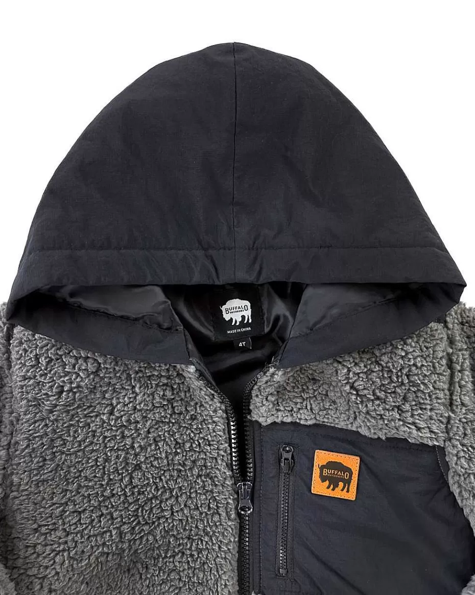 Discount ® Workwear Kid's Full-Zip Pocket Sherpa-Heather Grey Kids Hoodies