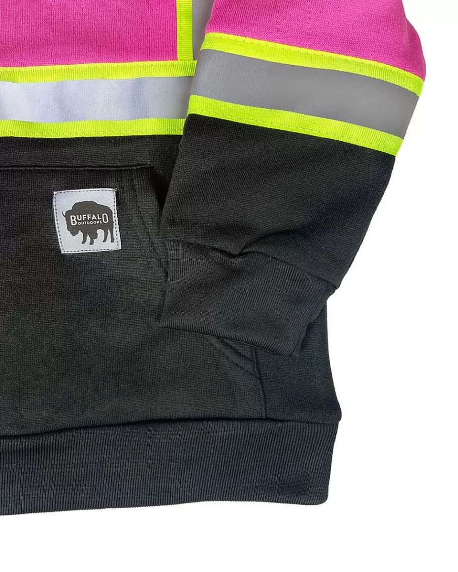 Flash Sale ® Workwear Kid's Hi Vis Pink Reflective Safety Hoodie Kids Hoodies