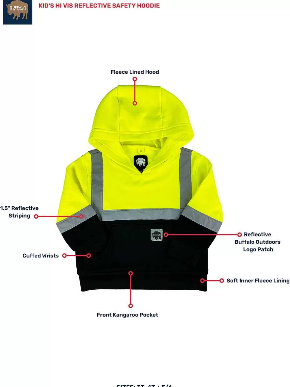 Cheap ® Workwear Kid's Hi Vis Reflective Safety Hoodie Kids Hoodies