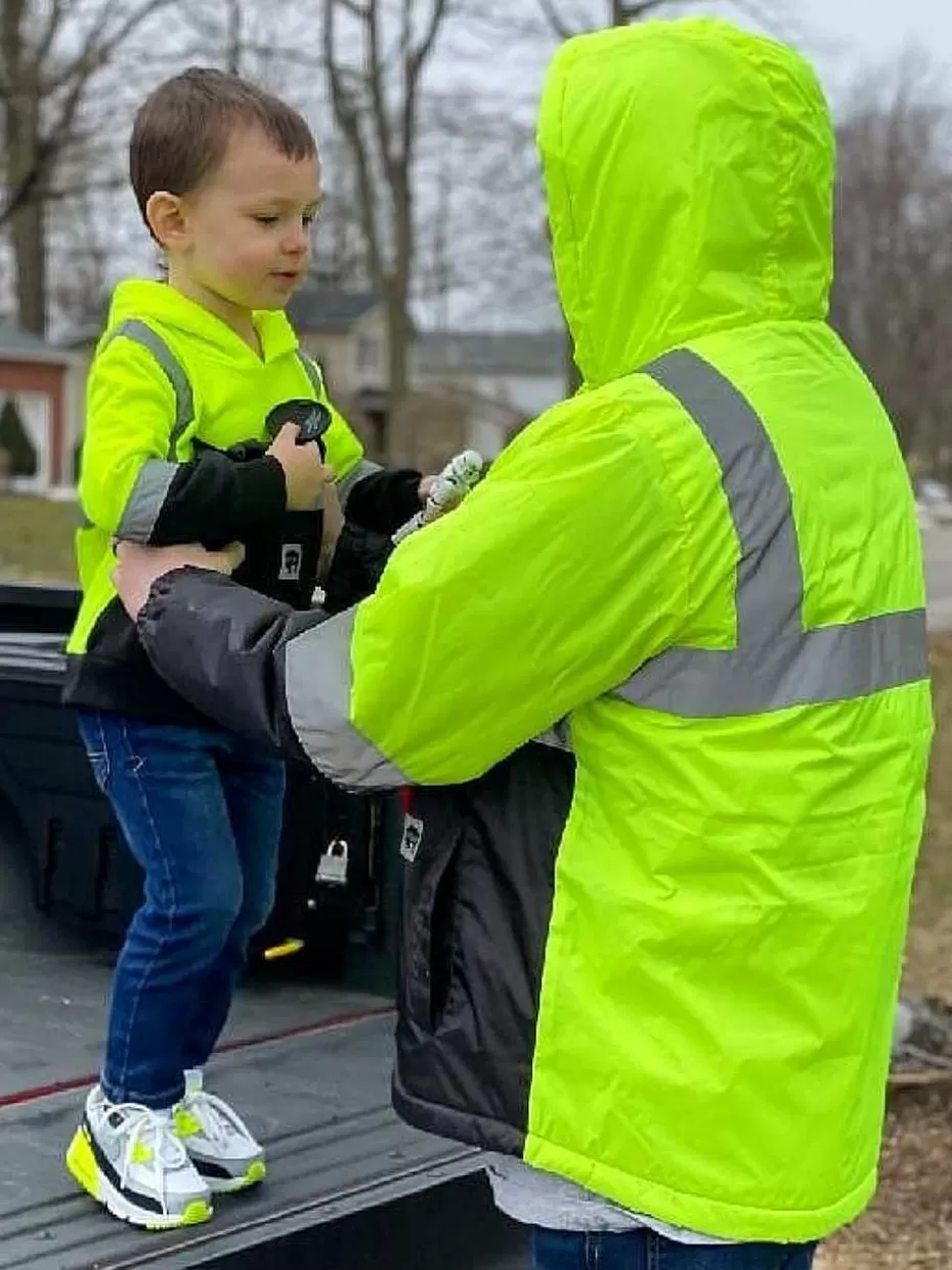 Cheap ® Workwear Kid's Hi Vis Reflective Safety Hoodie Kids Hoodies