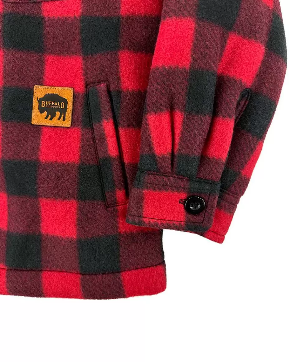 Flash Sale ® Workwear Kid's Sherpa Lined Fleece-Buffalo Plaid Kids Hoodies