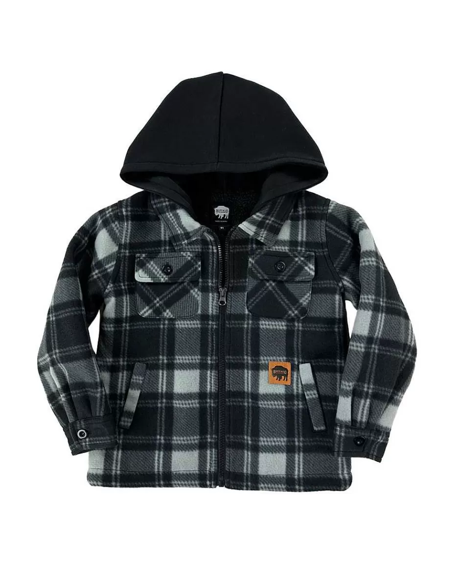 Cheap ® Workwear Kid's Sherpa Lined Fleece-Grey/Black Plaid Kids Hoodies