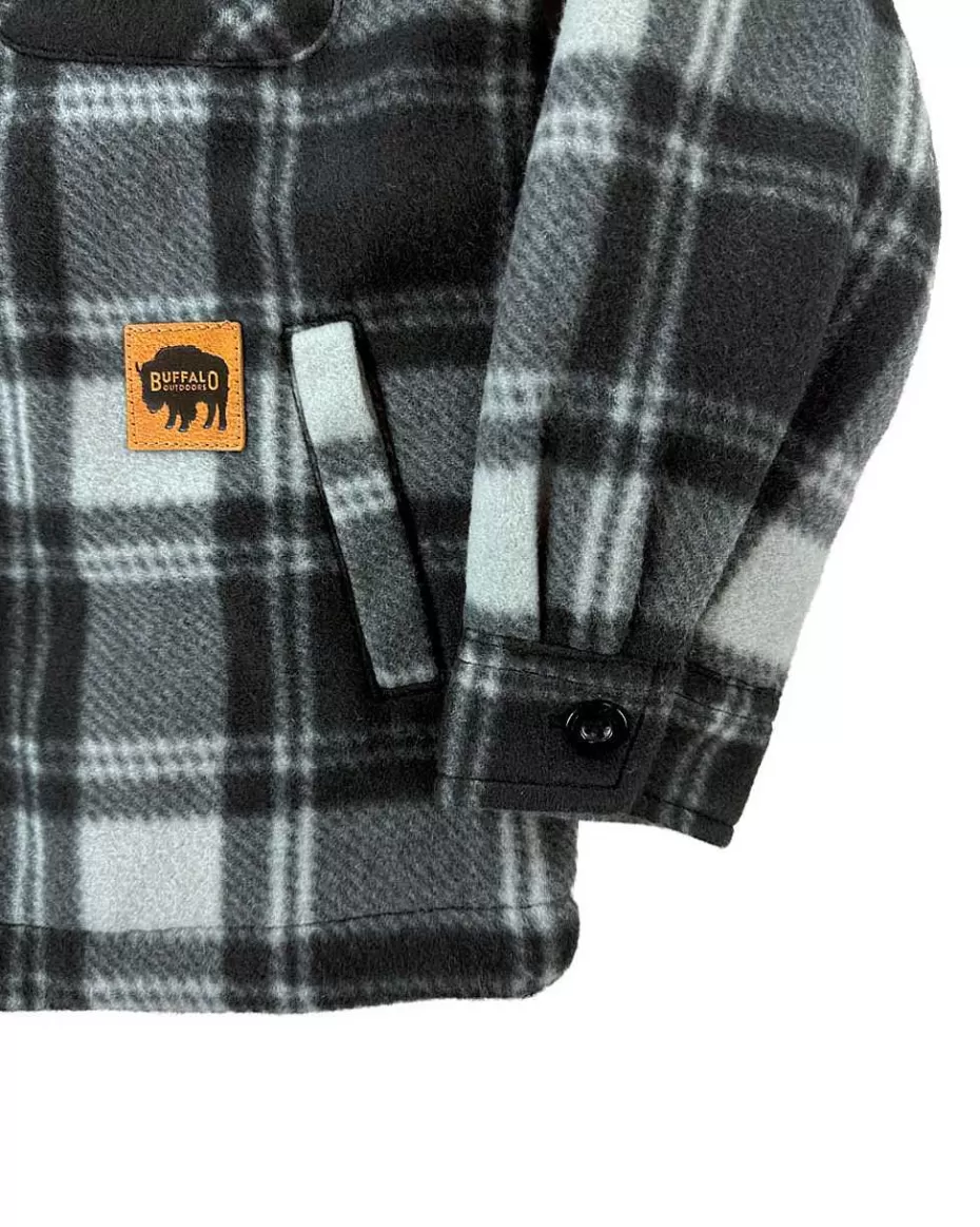 Cheap ® Workwear Kid's Sherpa Lined Fleece-Grey/Black Plaid Kids Hoodies