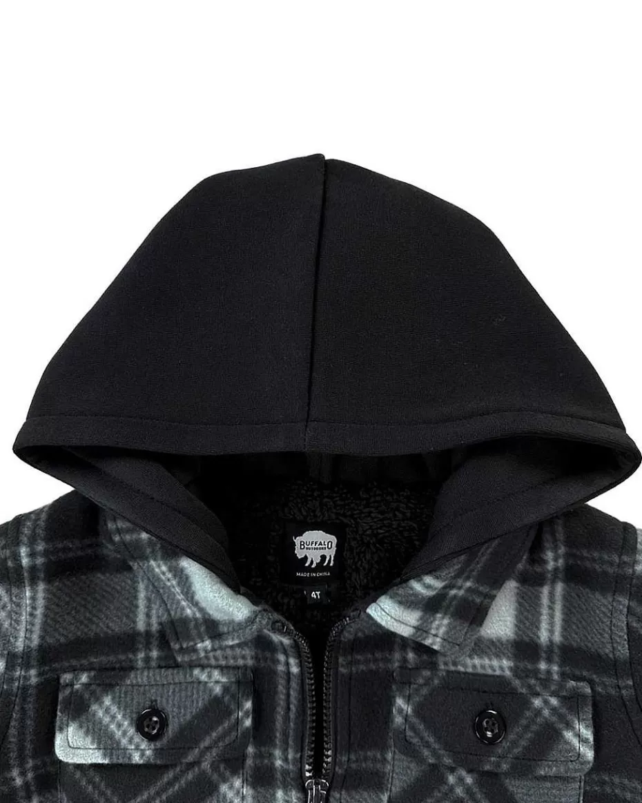 Cheap ® Workwear Kid's Sherpa Lined Fleece-Grey/Black Plaid Kids Hoodies