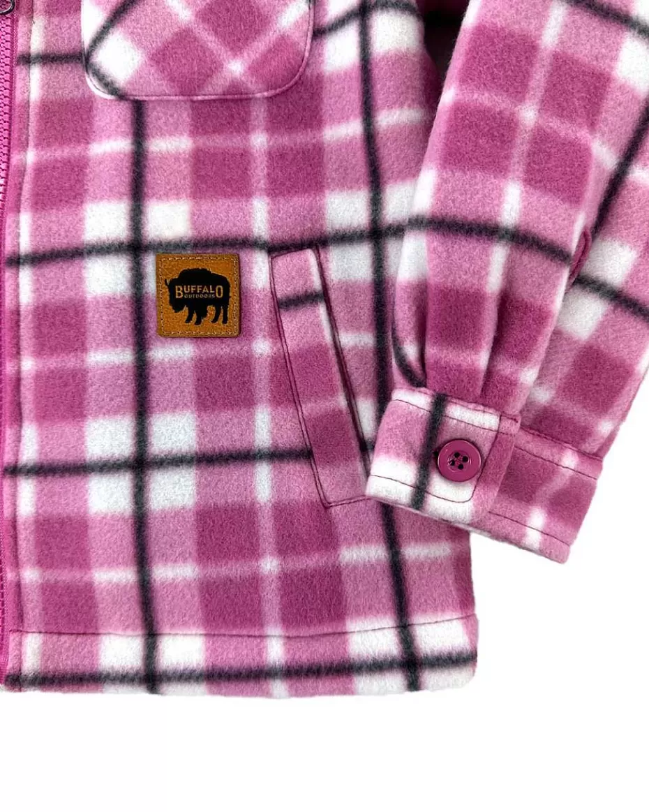 Online ® Workwear Kid's Sherpa Lined Fleece-Pink Plaid Kids Hoodies