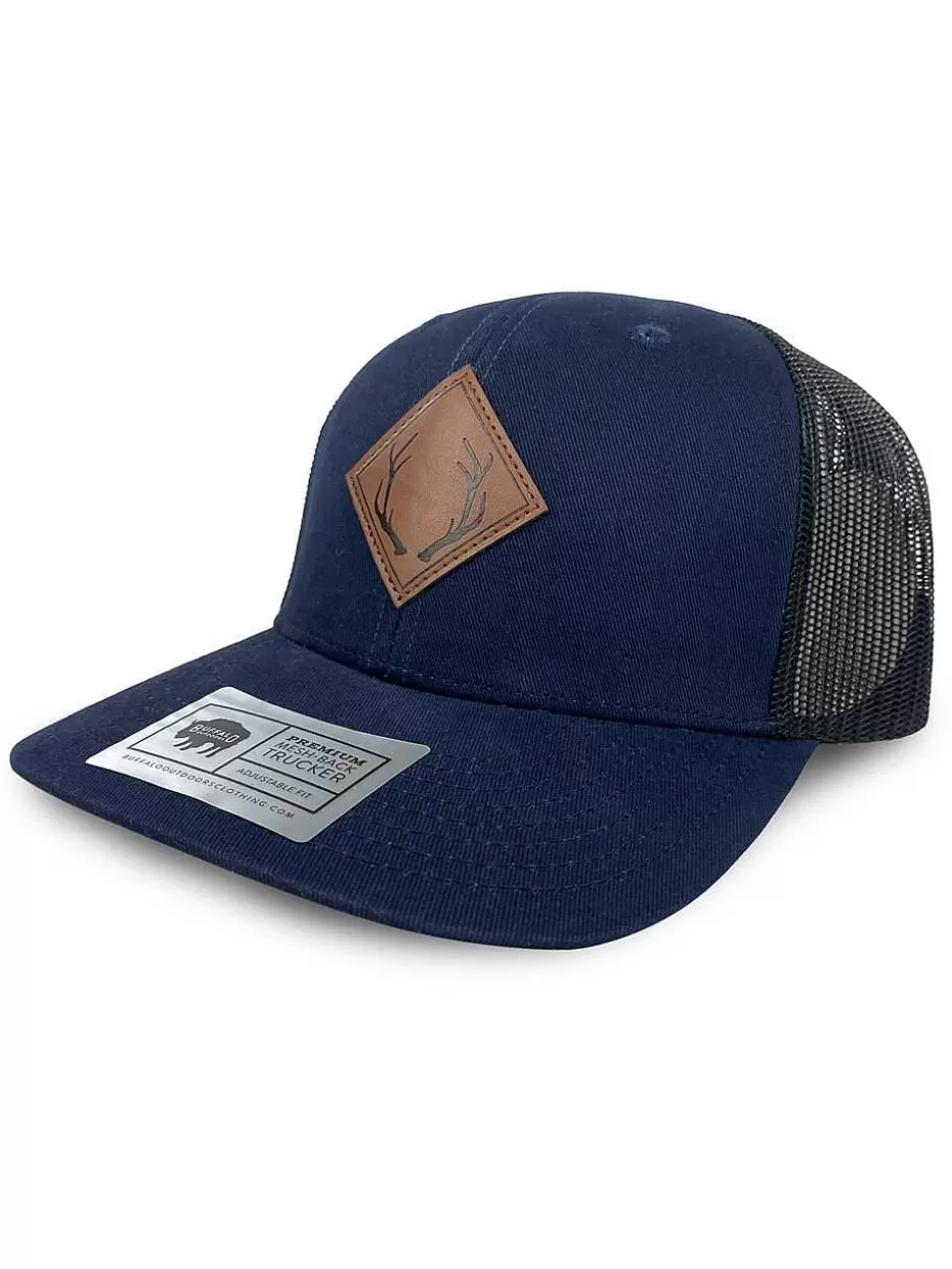 Cheap ® Workwear Leather Antler Patch Trucker Hat Accessories Trucker Hats