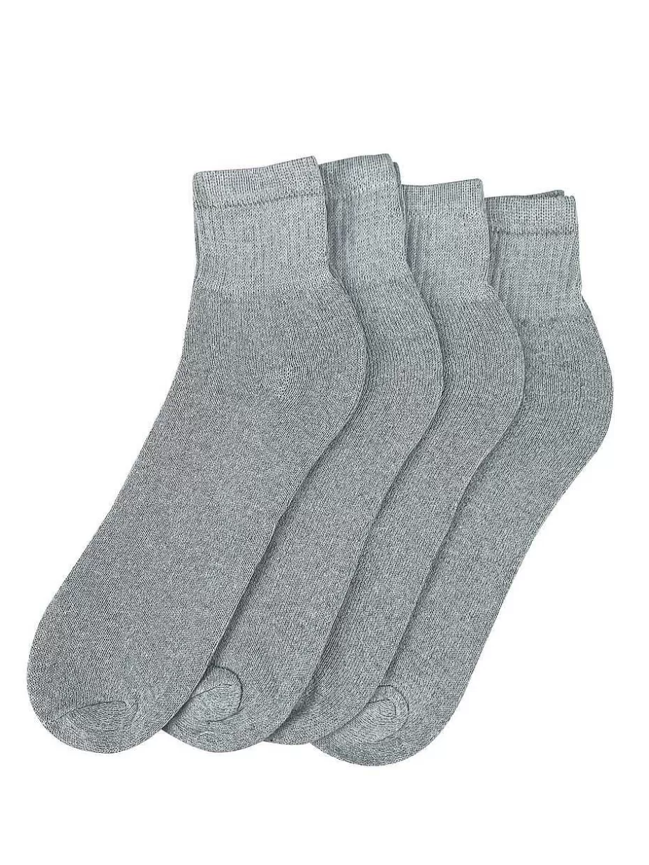 Cheap ® Workwear Men's Ankle Work Socks 4-Pack-Heather Grey Accessories Socks