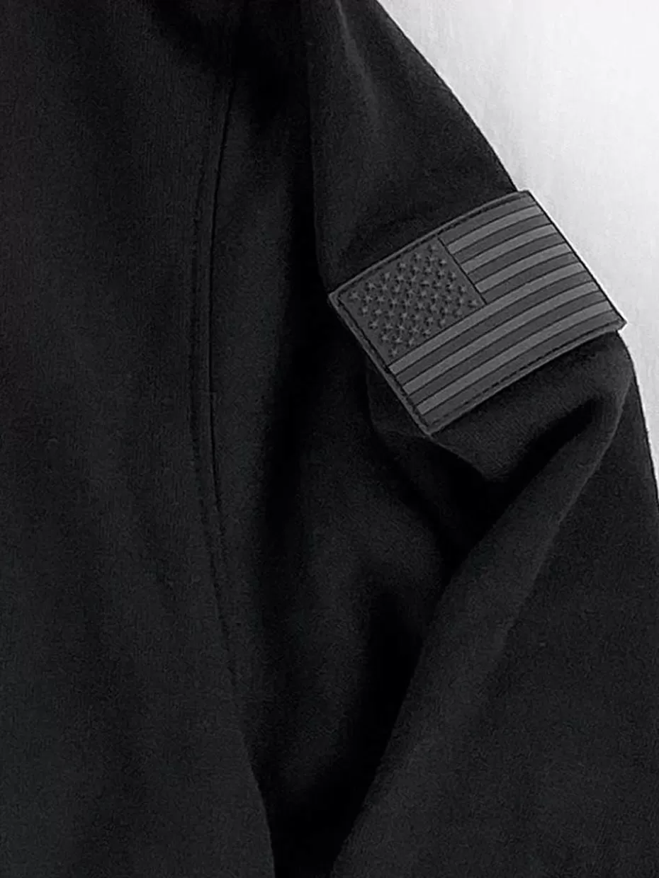 Fashion ® Workwear Men's Blackout Edition Usa Patch Hooded Sweatshirt Men Hoodies & Sweatshirts For Men