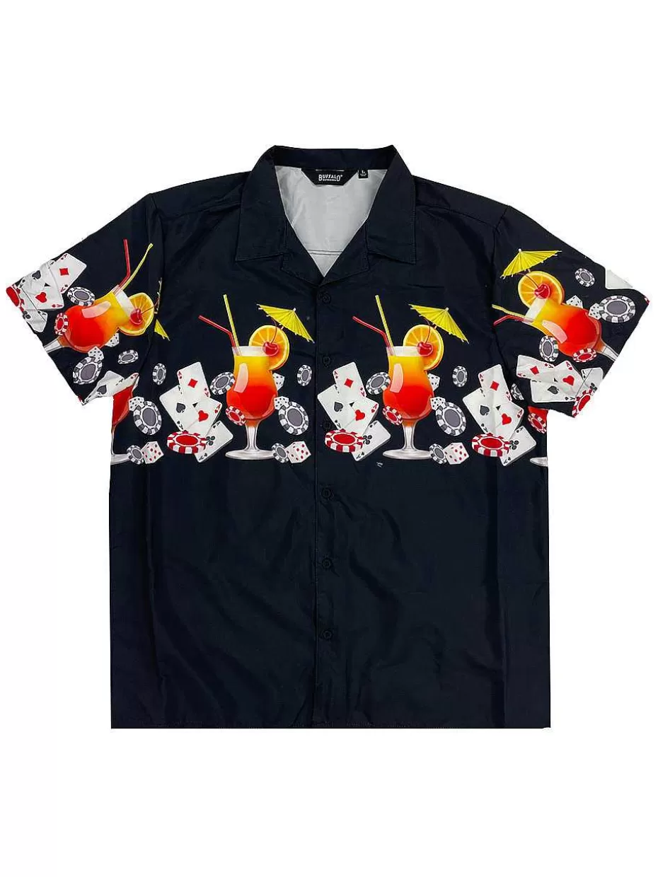 Best Sale ® Workwear Men's Button Down All-Over Print Camp Shirts-4 Of A Kind Men Button Down Shirts