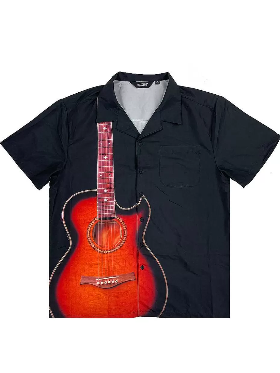 Store ® Workwear Men's Button Down All-Over Print Camp Shirts-Country Blues Men Button Down Shirts