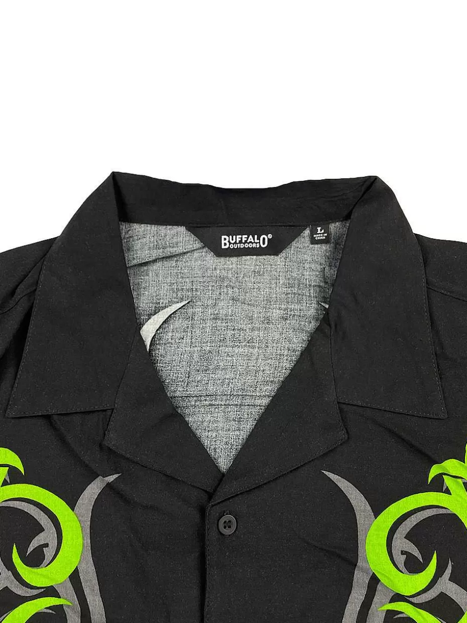 Store ® Workwear Men's Button Down All-Over Print Camp Shirts-Electric Tribal Men Button Down Shirts