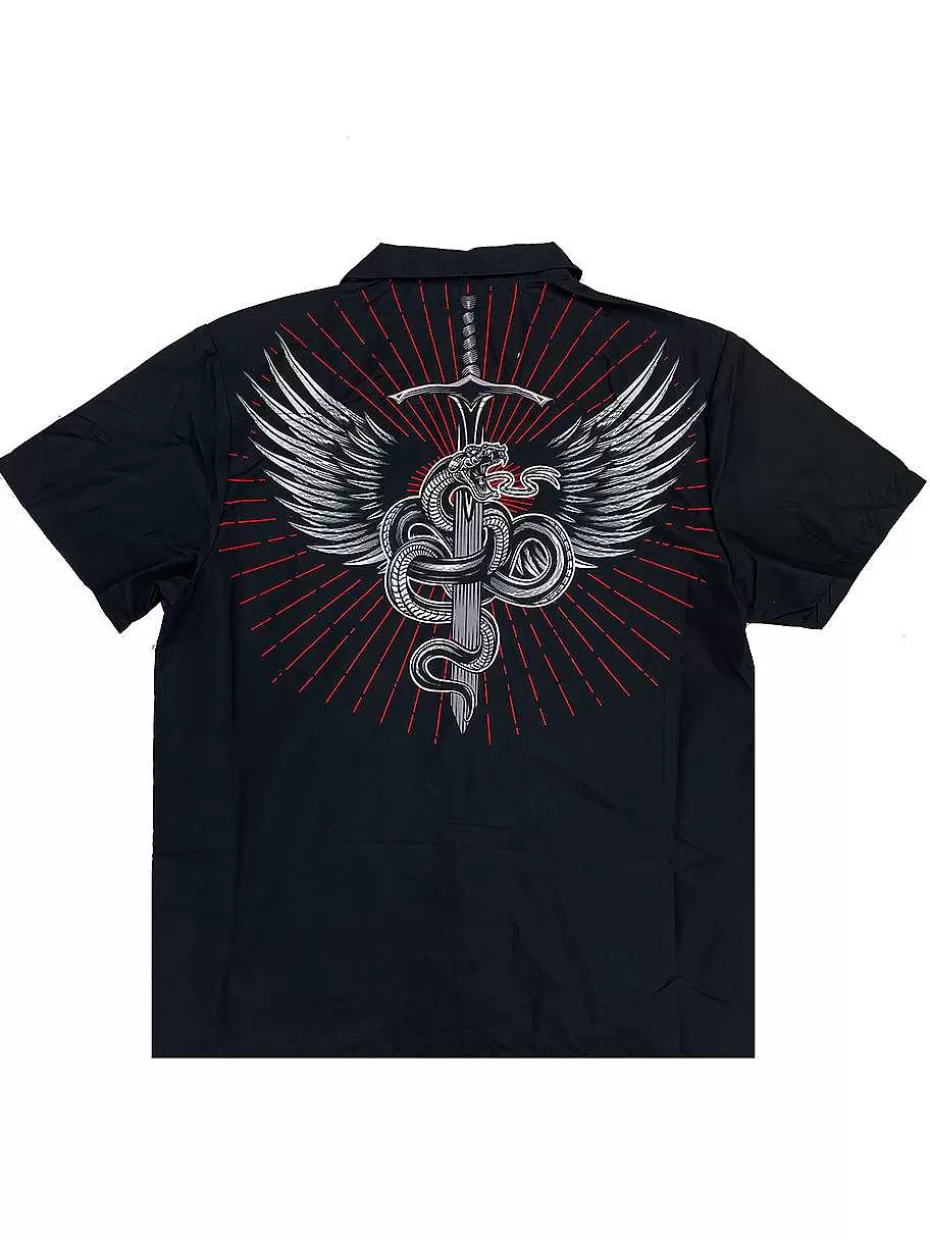 Best ® Workwear Men's Button Down All-Over Print Camp Shirts-Flying Viper Men Button Down Shirts