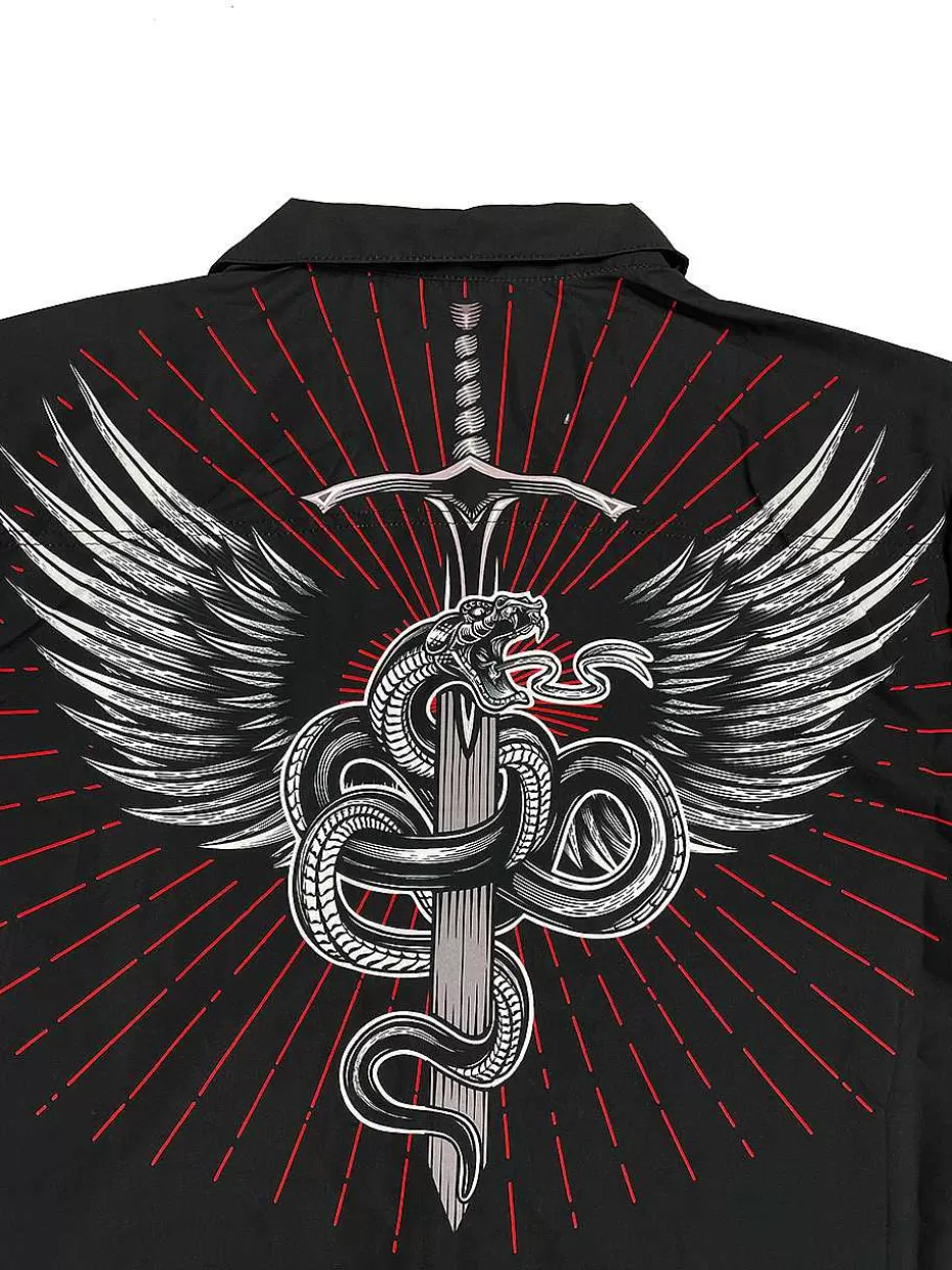 Best ® Workwear Men's Button Down All-Over Print Camp Shirts-Flying Viper Men Button Down Shirts