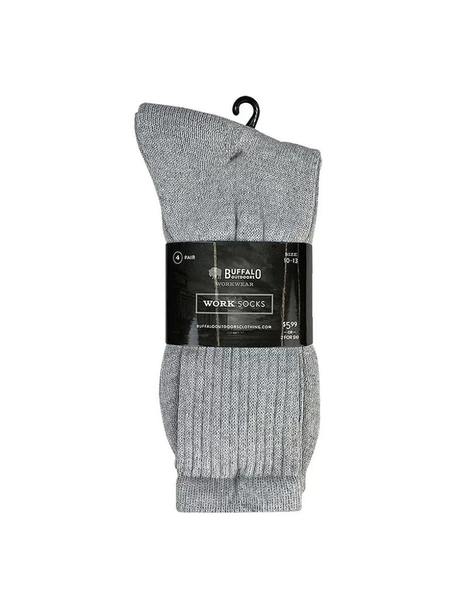 Sale ® Workwear Men's Crew Work Socks 4-Pack-Heather Grey Accessories Socks