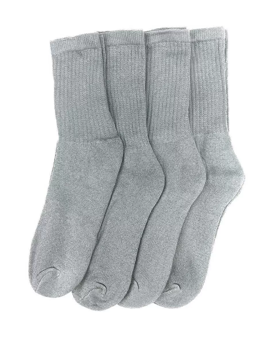 Sale ® Workwear Men's Crew Work Socks 4-Pack-Heather Grey Accessories Socks