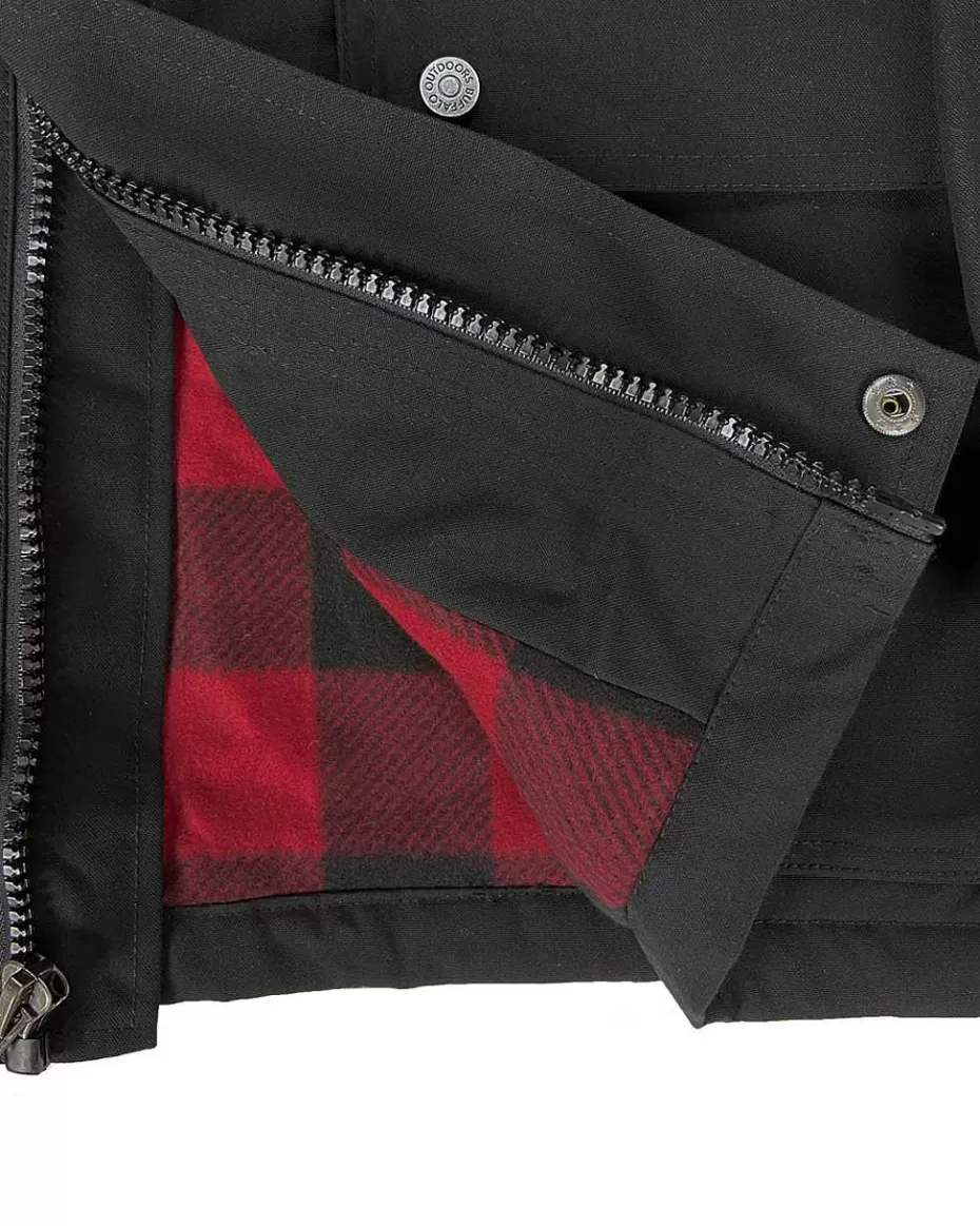 Cheap ® Workwear Men's Flannel Lined Canvas Barn Coat- Black Men Men's Jackets