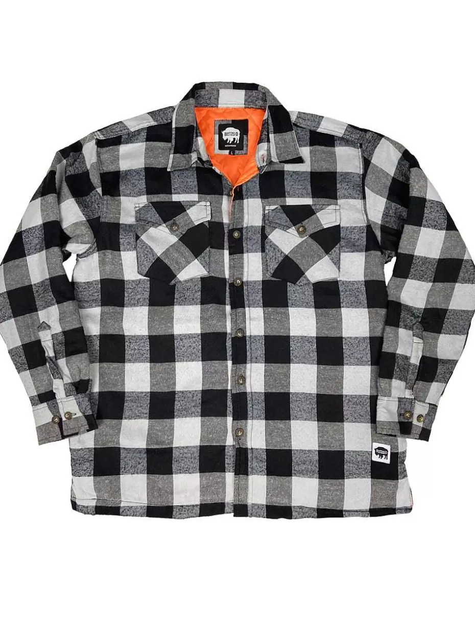 Shop ® Workwear Men's Orange Lined Flannel Shirt Jacket- Grey Men Hoodies & Sweatshirts For Men