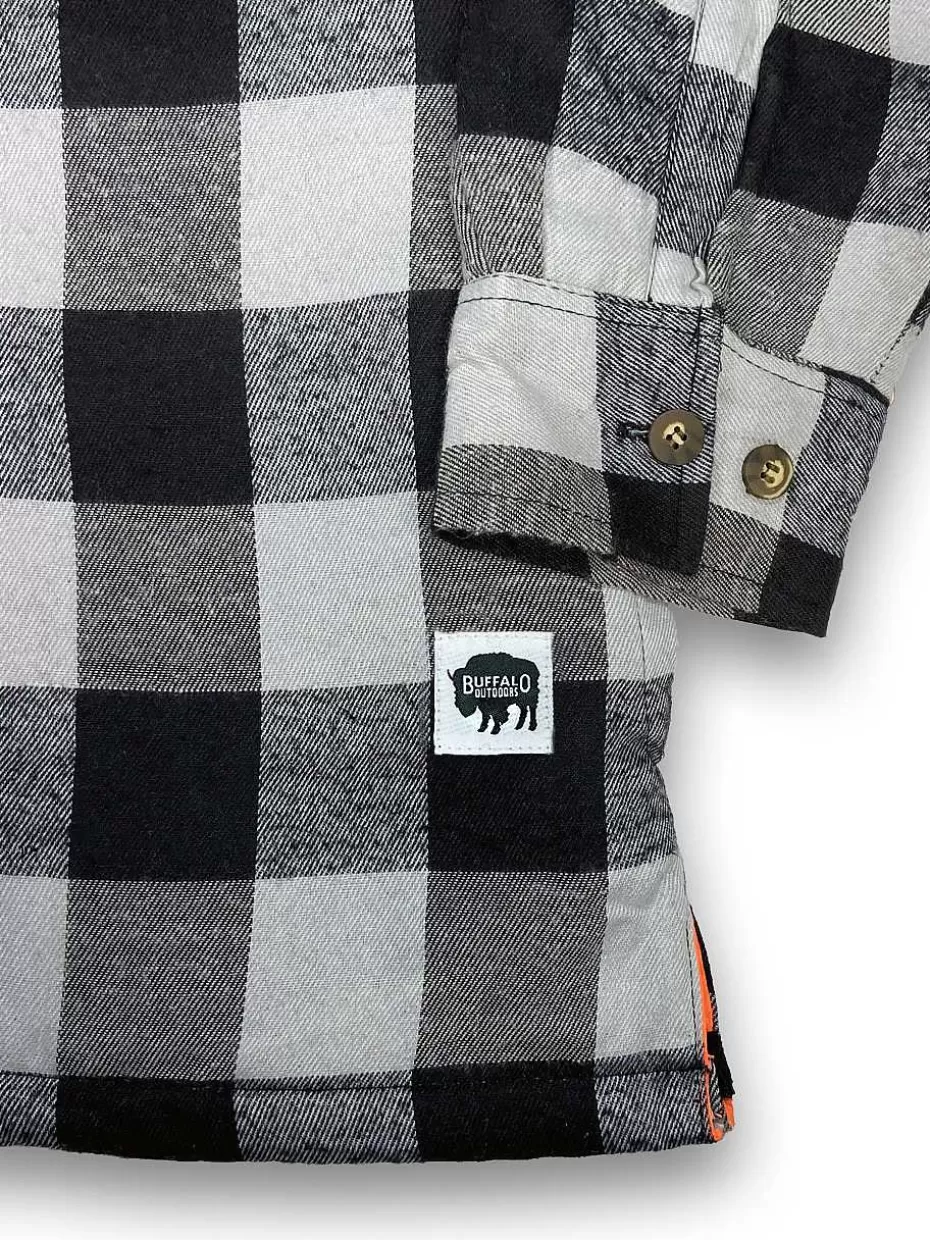 Shop ® Workwear Men's Orange Lined Flannel Shirt Jacket- Grey Men Hoodies & Sweatshirts For Men