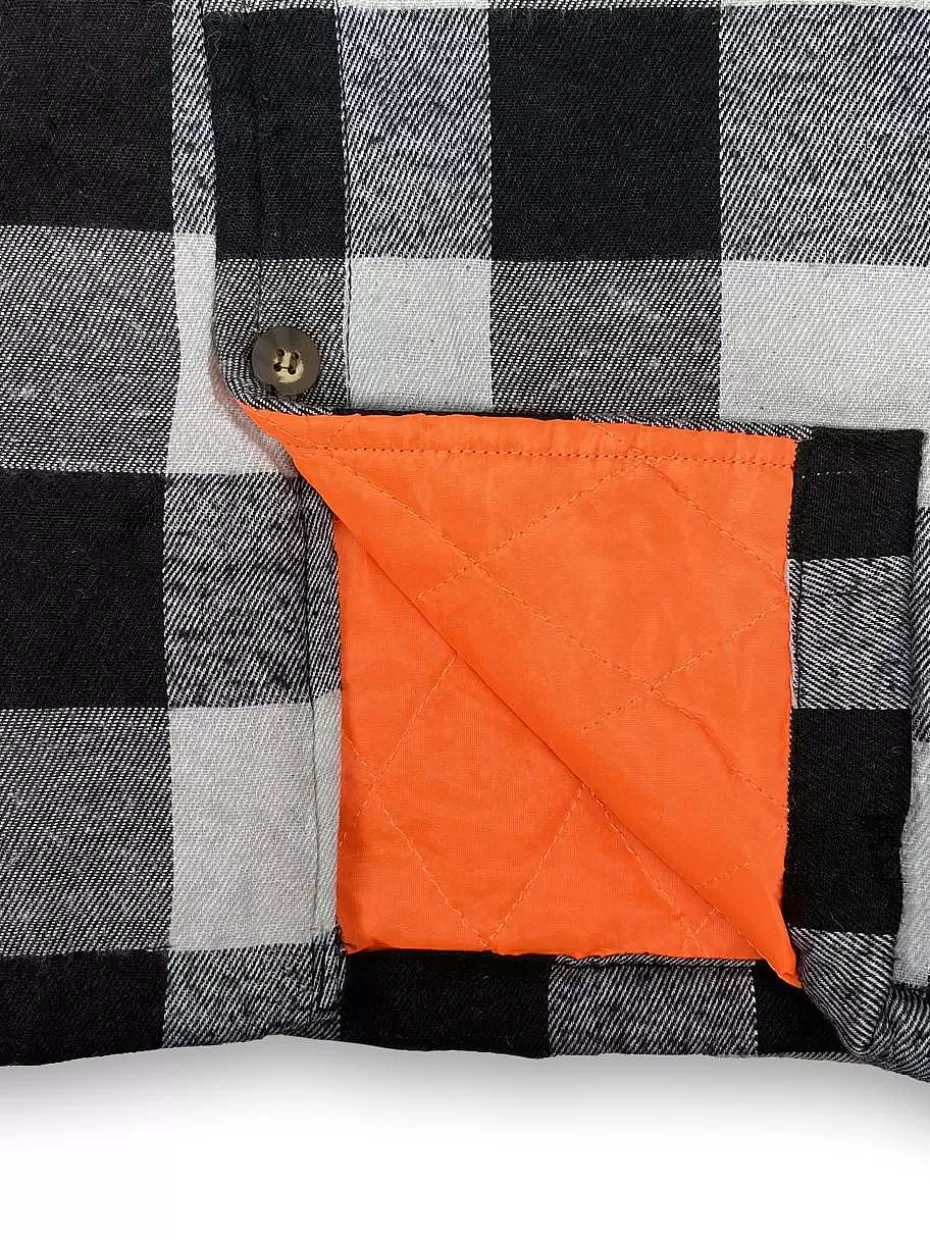 Shop ® Workwear Men's Orange Lined Flannel Shirt Jacket- Grey Men Hoodies & Sweatshirts For Men