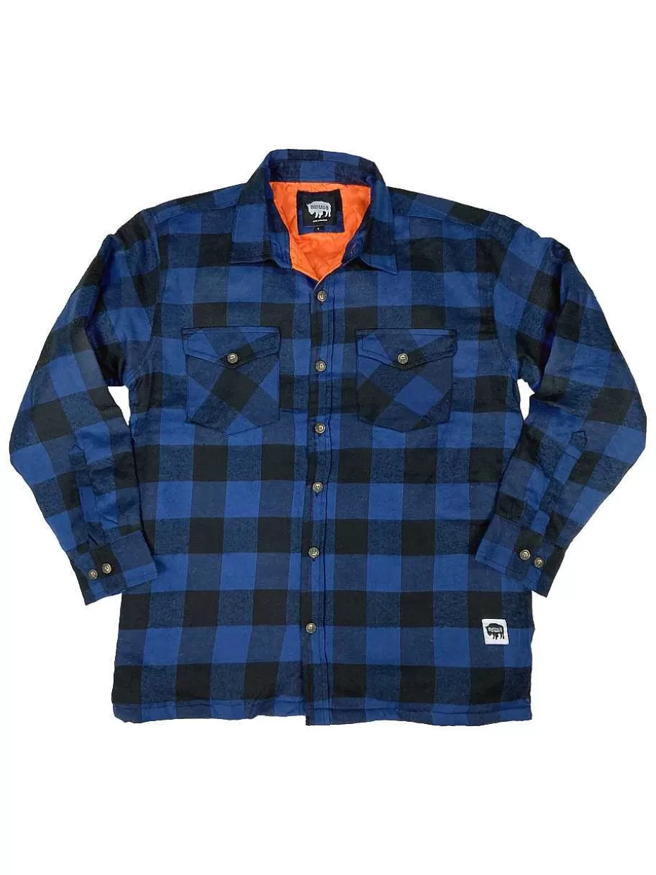 Fashion ® Workwear Men's Orange Lined Flannel Shirt Jacket- Royal Blue Men Hoodies & Sweatshirts For Men