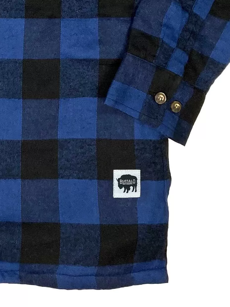 Fashion ® Workwear Men's Orange Lined Flannel Shirt Jacket- Royal Blue Men Hoodies & Sweatshirts For Men