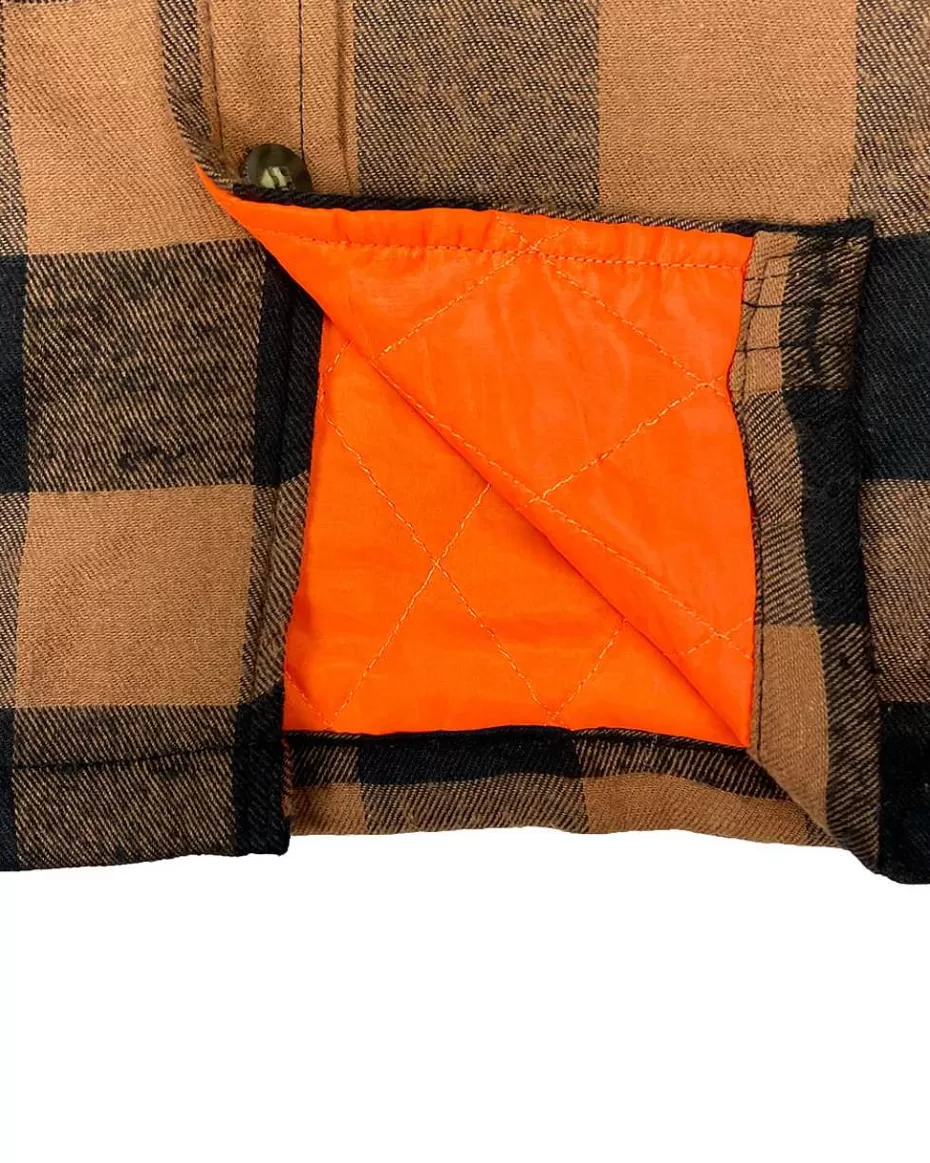 Cheap ® Workwear Men's Orange Lined Flannel Shirt Jacket- Tan Men Hoodies & Sweatshirts For Men