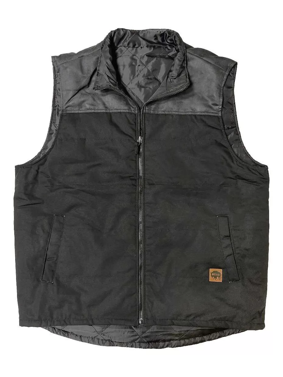 Best ® Workwear Men's Reversible Insulated Work Vest-Black/Black Men Vests