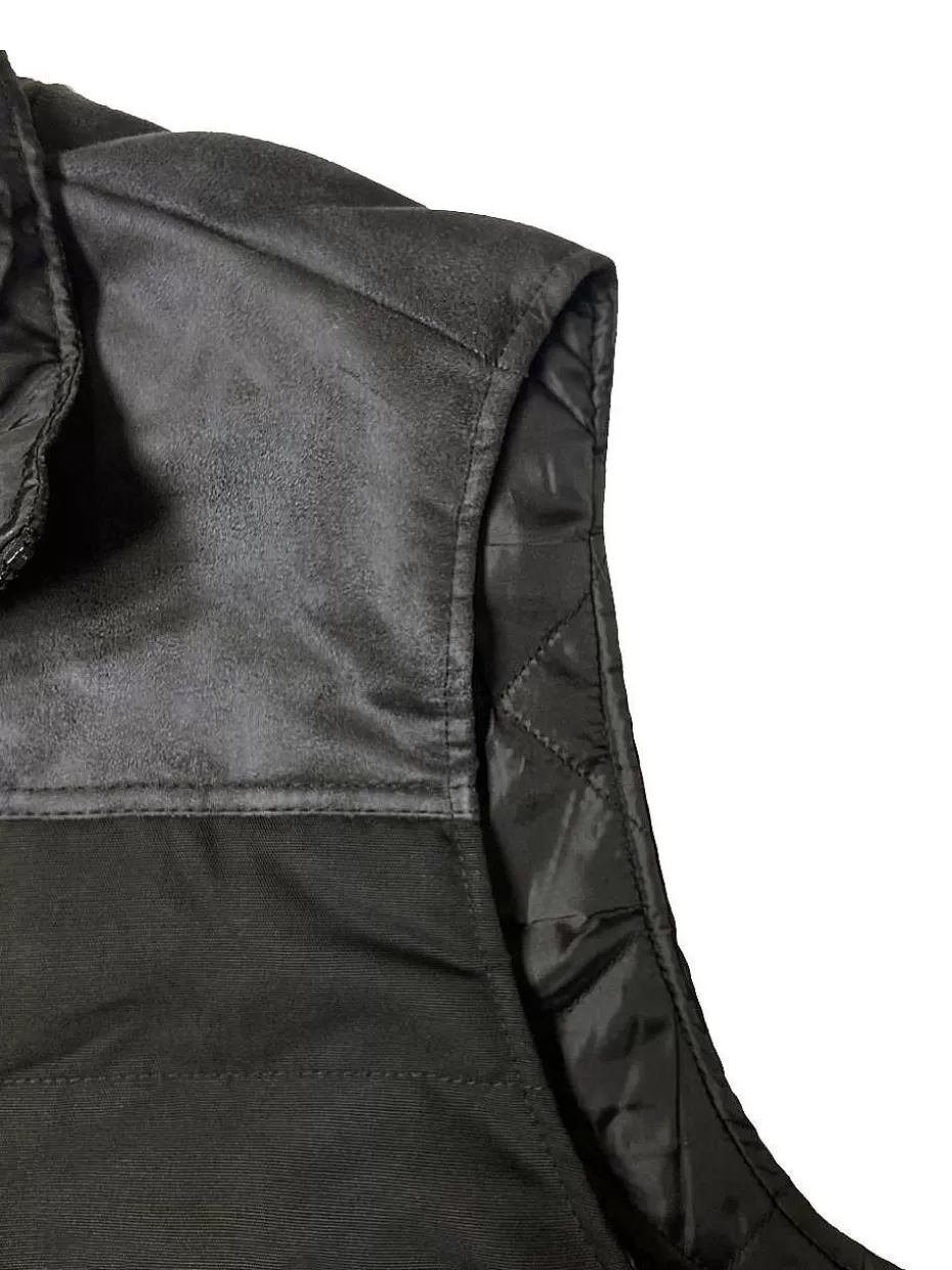 Best ® Workwear Men's Reversible Insulated Work Vest-Black/Black Men Vests