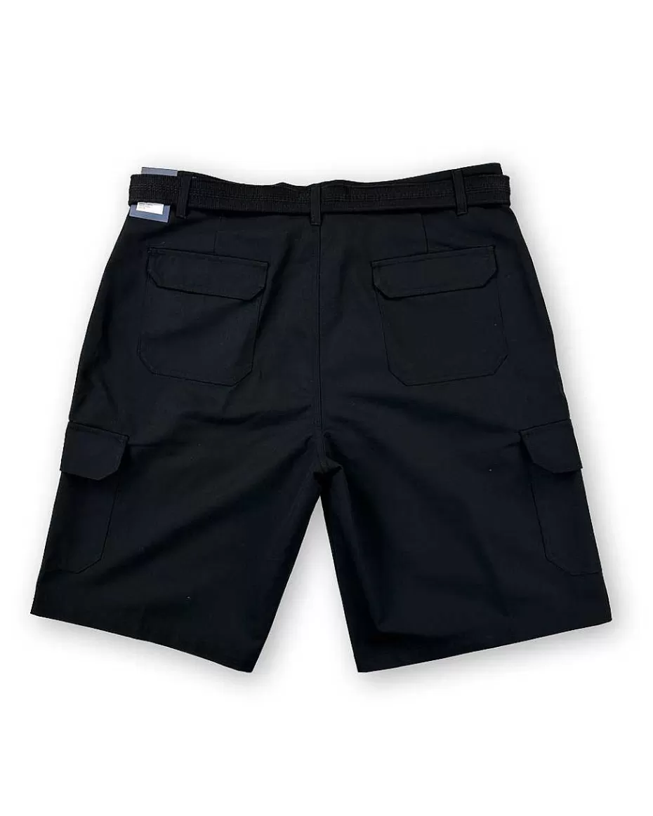Best ® Workwear Men's Ripstop Cargo Short With Belt- Black Men Men's Shorts