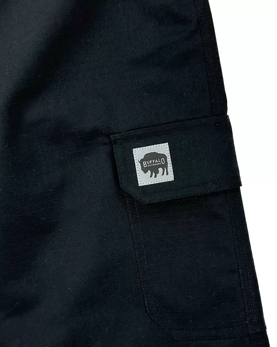 Best ® Workwear Men's Ripstop Cargo Short With Belt- Black Men Men's Shorts